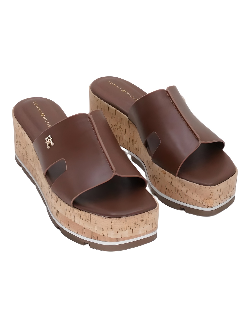 Tommy Hilfiger Heliena Brown Cork Platform Slide Sandals Size 11M